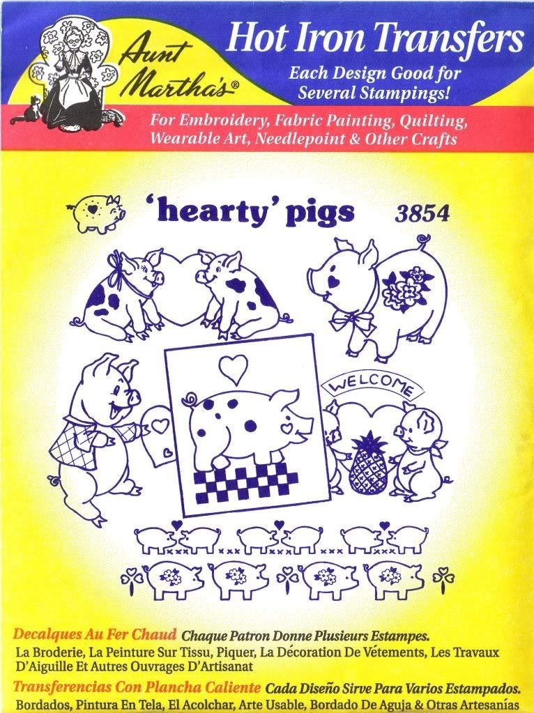 Photo 1 of Hearty Pigs Aunt Martha's Hot Iron Embroidery Transfer