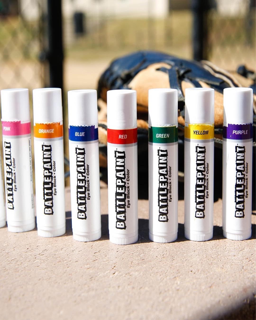 EyeBlack BattlePaint – Bright Colored Under Eye Black Grease for Pro Athletes and Super Fans – Baseball, Softball, Football – 2 Sticks