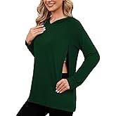 Liu & Qu Women's Nursing Sweatshirts for Breastfeeding with Hidden Zipper Long Sleeve Maternity Hoodie Causal Clothes