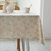YiHomer Pastoral Rectangle Tablecloth - 60 x 84 Inch Table Cloth - Washable Table Cover with Dust-Proof Wrinkle Resistant for Restaurant, Picnic, Bistro, Indoor and Outdoor Dining, Gardenia