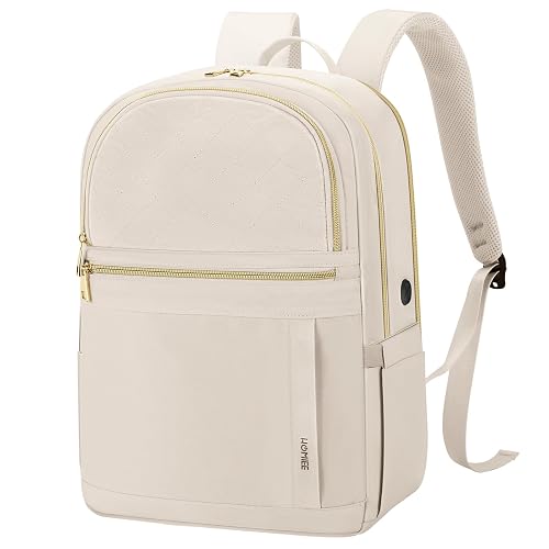 HOMIEE Travel Backpack Womens,20L Carry on Luggage Mens,Flight Approved Underseat Cabin Bag Racksack with Waterproof Pocket,15.6 Inch Business Laptop Bag with USB Port for School Work Weekend White