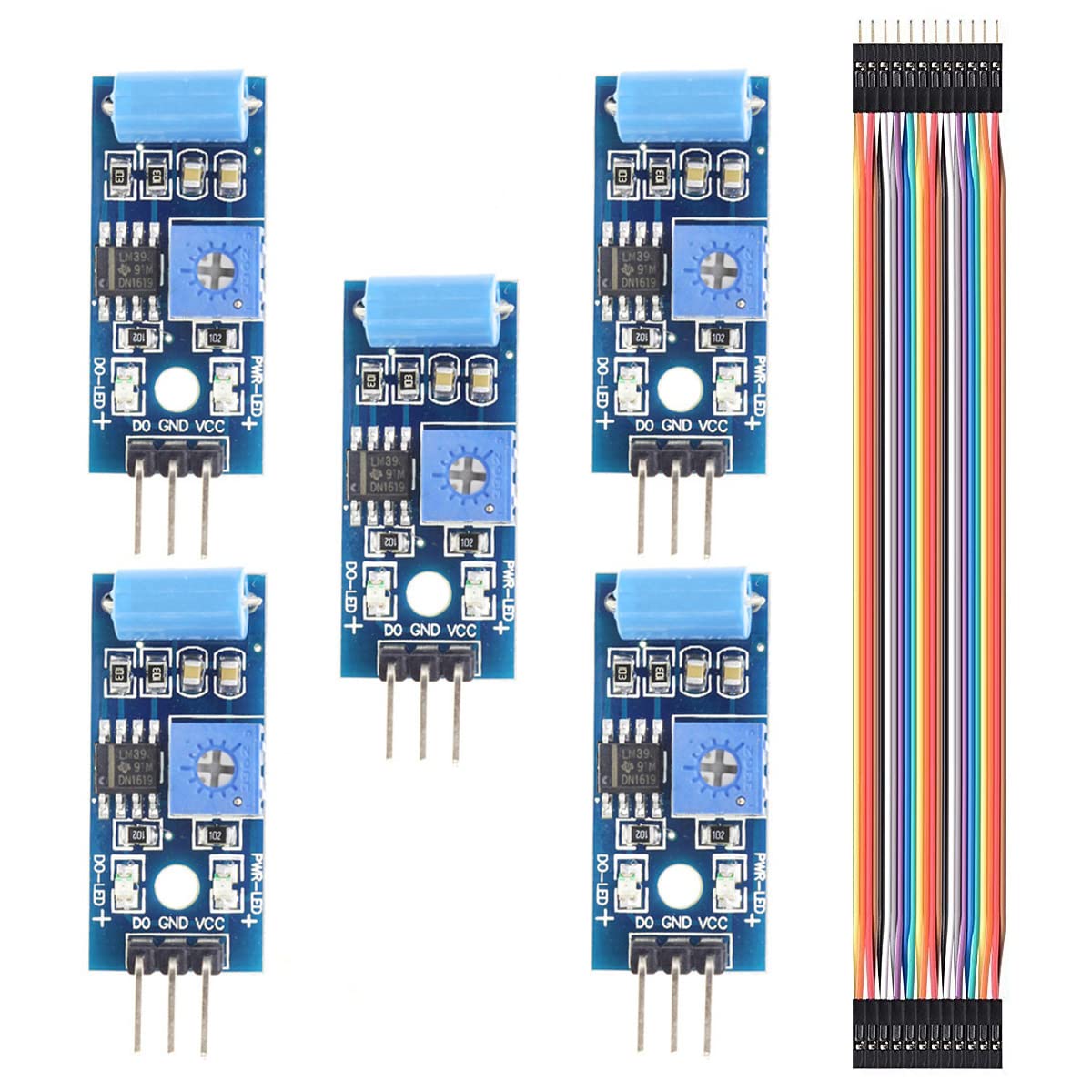 Youmile 5PACK Vibration Sensor Module SW-420 Motion Alarm Switch Detector Electronic DIY Kit for Arduino with Dupont Cable