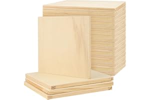MANCHAP 20 Pack 6 x 6 Inch Square Wooden Canvas Boards, Unfinished Wood Panels, Blank Cradled Panel for Painting Crafts