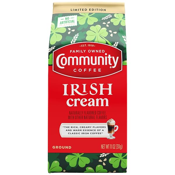 COMMUNITY COFFEE IRISH CREAM FLAVORED GROUND COFFEE, MEDIUM...