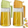 HomeLuvo Oil Sprayer Dispenser for Kitchen - 2 in 1 Spray Pour Olive Oil Dispenser Sprayer Bottle for Cooking Grilling Kitchen Salad Barbeque - Refillable Reusable Multifunctional Oiler 16oz (470ml)