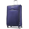 Samsonite Solyte DLX Softside Expandable Luggage with Spinner Wheels, Iris Blue, Checked-Large 29-Inch