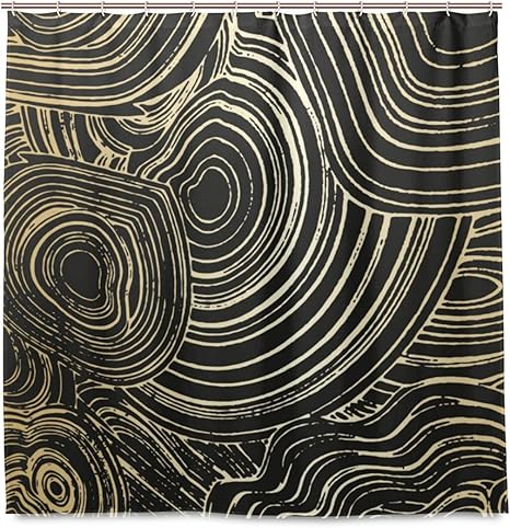Amazon Nikivivi 防水シャワーカーテン 黒の大理石ゴールドベクトルテクスチャ 浴室 目隠し 間仕切り取付簡単 カーテンリング付属 おしゃれ バスカーテン 180ｘ180cm シャワーカーテン ホーム キッチン オンライン通販