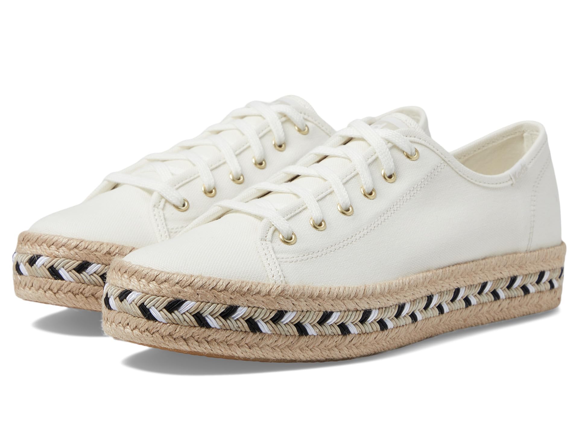 Keds Triple Kick Canvas, Sneaker Womens, Natural Jute Braid Foxing, 5.5 Medium Image Keds Triple Kick Canvas, Sneaker Womens, Natural Jute Braid Foxing, 5.5 Medium Image