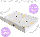 Babycurls Deluxe Anti-Roll Nappy Changing Mat Grey Bee 69x45x8cm view 4