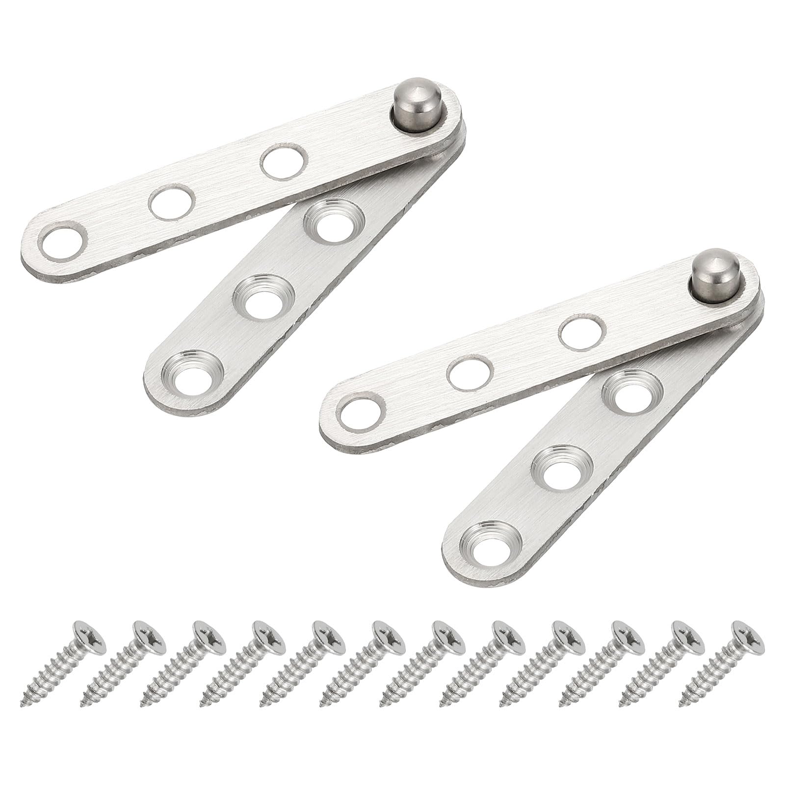 PATIKIL Door Pivot Hinges, 2 Set 360 Rotating Hidden Door Hinges Up Down Shaft Hardware S Size for Secret Door, Bookcases, Silver Tone