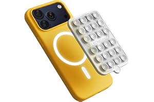 OCTOBUDDY Magnet - Dual Magnetic & Suction Phone Mount - Magnetic-Compatible Silicone Mobile Holder - Hands-Free Selfies & Videos - Content Creator Accessory - 2.6″ x 3.9″, Transparent