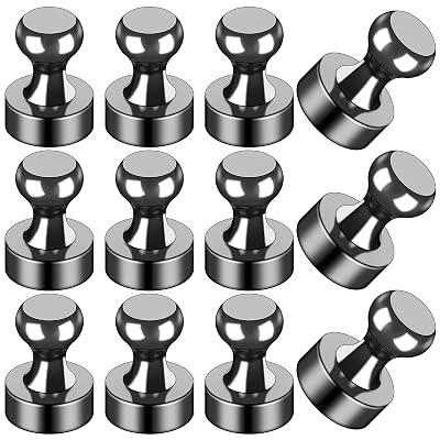 LOVIMAG Fridge Magnets 12Pcs Refrigerator Whiteboard Small Strong Magnet Classroom Kitchen Accessories Decorative Locker Set Decor Must Haves Office Calendar Refrigerador Magnetic Cute Crafts Black