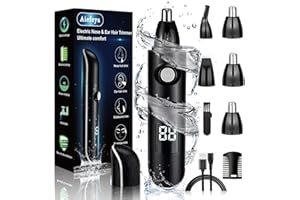 Aiefeya Nose Trimmer for Men & Women, Professional Eyebrow & Facial Hair Remover, IPX7 Waterproof, USB Rechargeable, Easy Cleaning, All-in-ONE