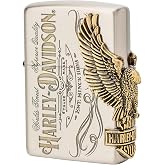 Zippo HDP-75 Lighter, Silver, Harley-Davidson Japan Limited Model, 3-Sided Processing