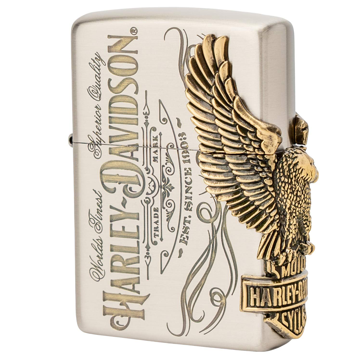 Zippo Harley Davidson Japan Limited 3-Side Oxidized Brass Eagle Metal HDP-75
