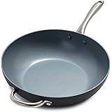 GreenPan Lima Healthy Ceramic Nonstick, Wok, 12.5", Gray