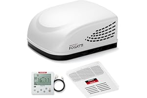 FOGATTI RV Air Conditioner InstaCool 13500BTU, Ducted, Rooftop AC Unit RV, All in One Unit, Easy Install, Quiet AC, For Camper, 115V (Ducted, White)