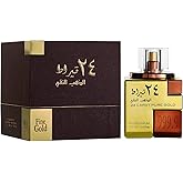 Lattafa Perfumes 24 Carat Pure Gold for Unisex Eau de Parfum Spray, 3.4 Ounce