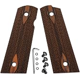 1911 G10 Grips Full Size (Government/Commander) - Ambi Safety Cut - Diamond Texture Orange/Black