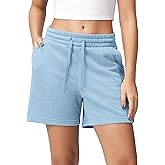 ODODOS Women's Sweat Shorts 5" Cotton French Terry High Waist Workout Casual Lounge Shorts with Pockets