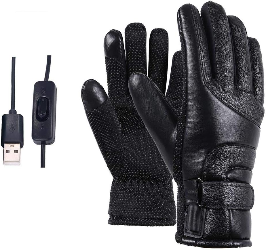 Fiaoen Motorcycle Temperature Control Electric Gloves Touchscreen Ski Riding Hand Five Fingers Heating Thick Warm Waterproof Reflective Duty Gloves Electric Car Heating Gloves