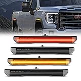 POPMOTORZ 4PCS Amber Smoked Lens Fender LED Side