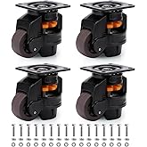 Nefish 4-Pack Heavy Duty Leveling Casters - 2200 LBS Capacity Retractable Wheels