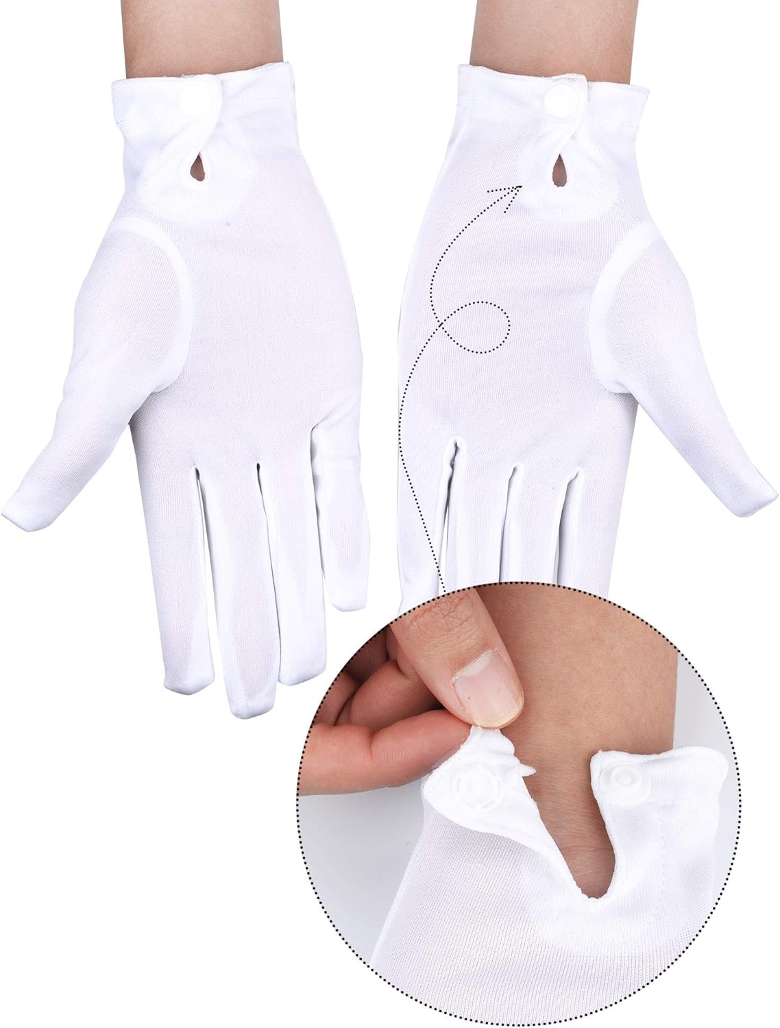 SATINIOR 6 Pairs Nylon Cotton Gloves for Police Formal Tuxedo Guard Parade Costume(White): Clothing
