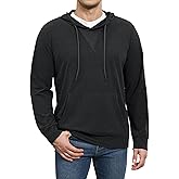 Susclude Men's Hooded Sweaters Long Sleeve Knitted Pullover Sweater Basic Casual Comfy Hoodies for Men with Kanga Pocket