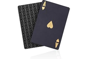Waterproof Playing Cards, Plastic Playing Cards, Deck of Cards, Gift Poker Cards, Black Diamond Poker Deck, Luxury Cool Black