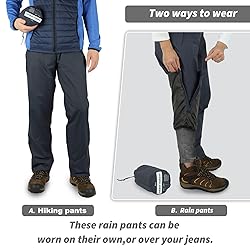 Outdoor Ventures Men's Rain Pants Waterproof Rain