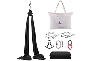 WWahuayuan 10M Premium Aerial Silks Equipment Yoga Pilates Swing Aerial Yoga Antigravity Hammock Trapeze for Acrobatic Dance,Air Yoga, Aerial Yoga Hammock