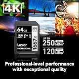 Lexar 64GB 1667x SDXC UHS-II U3 V60 Memory Card 4K Video 250MB/s Read view 5