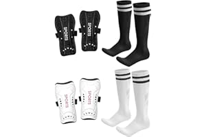 AIMISICAR Toddler Kids Youth Soccer Shin Guards and Socks for Boys & Girls (Age 3-5,6-8,8-12,10-14) | Lightweight Breathable Shin Pads & Soccer Socks Combo for Football Games & Training