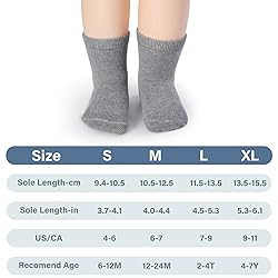 JAKIDAR 12 Pairs Baby Socks Cotton Crew Toddler
