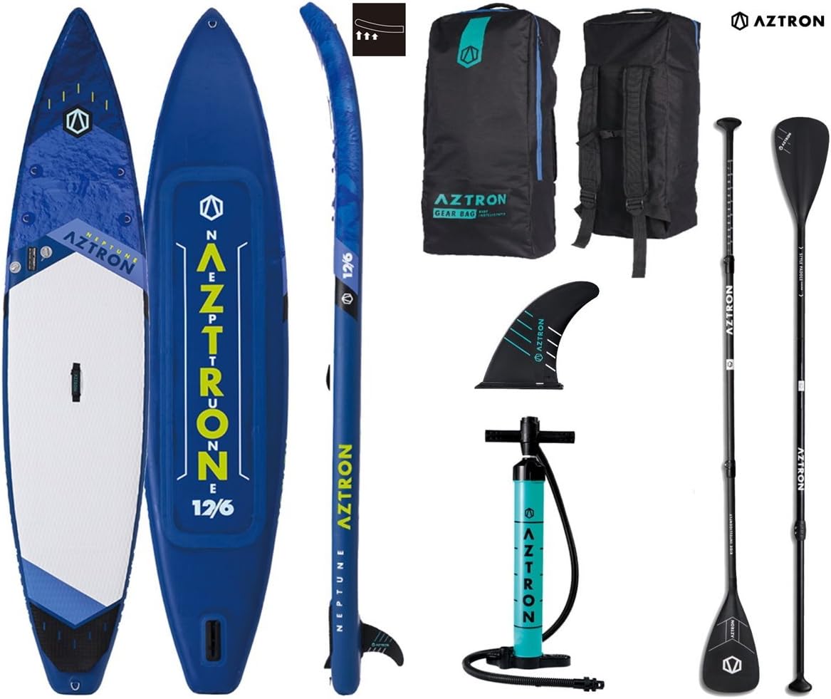 Aztron Neptune 12.6 Double Sup Stand Up Paddle Board, Board+Style Alu