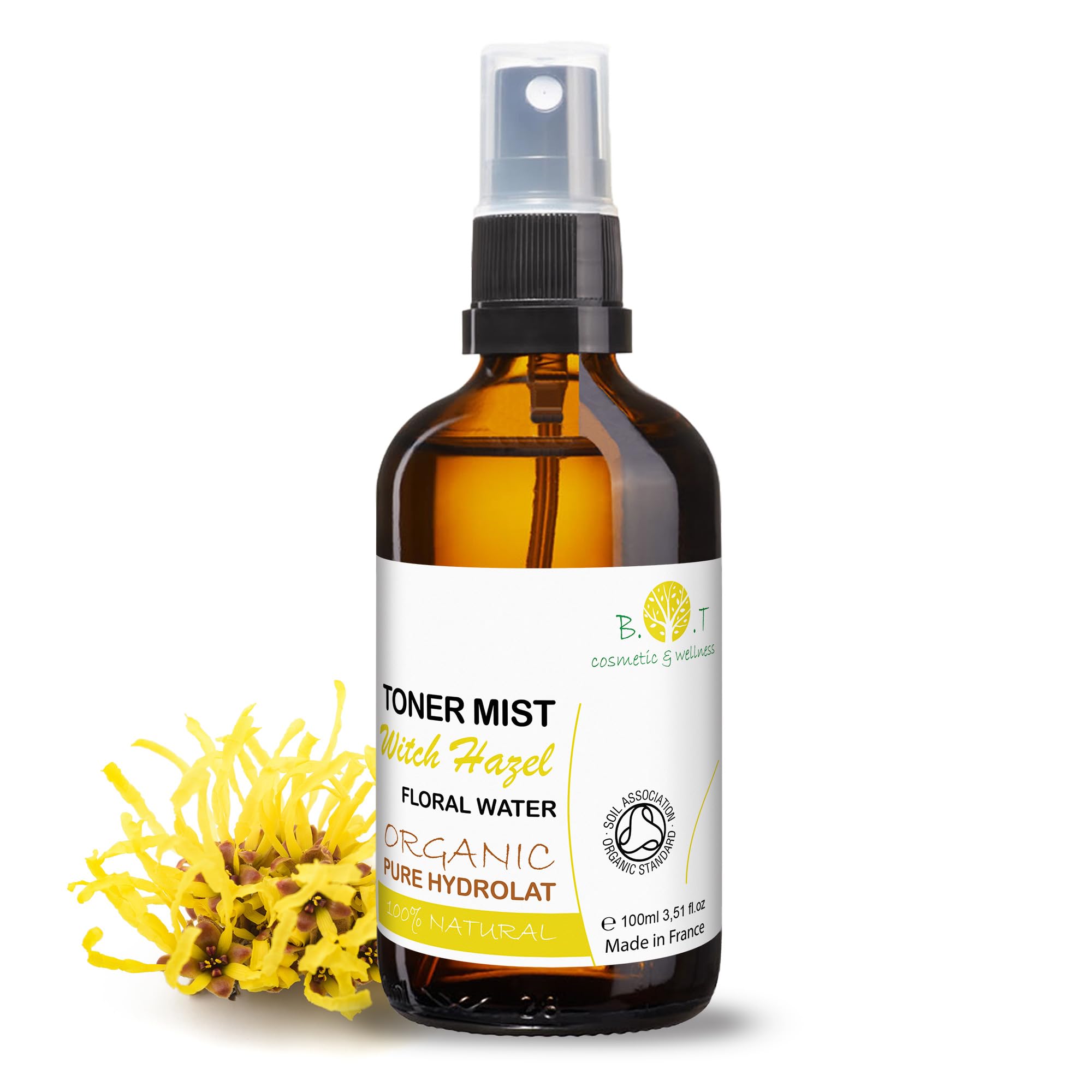 Organic Hydrolat Witch Hazel Deep Sleep Pillow Spray Hamamelis 100% Alcohol free Pore cleaner Oily Skin Toner Face Make up Remover Blemish Acne natural cleanser and toner 100ml- 3.51 Fl oz