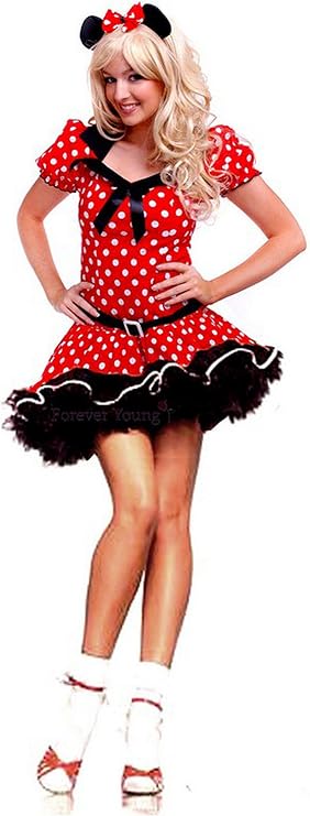RARA® Minnie Maus Kostüm Für Damen, 4-teilig – Mit Tutu-Rock, Kopfband, Handschuhen & Schleife