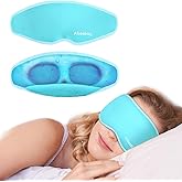 ATreebay 3D Gel Cooling Eye Mask, Weighted Eye mask for Sleeping, 3D Contoured Cup No Pressure Night Blindfold Sleep Mask, Ice Cold Pack Eyes Cold Compress for Puffy Eyes, Dark Circle, Light Blue