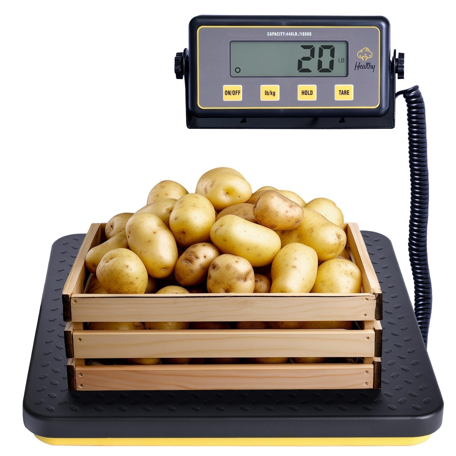 Photo 1 of Shaledig 400lbs Commercial Scale Digital Receiving Scale with Anti-Slip Aluminum Platform, High Accuracy Food Scale with Hold/Tare/Auto-Off, Kitchen Scale with LCD Display for Restaurant/Cater