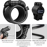 MAXDONE Bike Lock Cable 1500mm x 12mm 5-Digit Combination High Security view 3