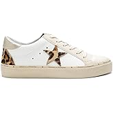 Mi.iM Gaby Rubber Sole Lace-up Snake Print Suede Star Sneakers