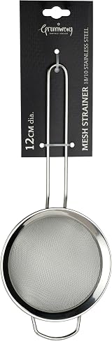 Grunwerg Fine Mesh Strainer 5 Inch Stainless Steel with Polished Rim and Handle view 5