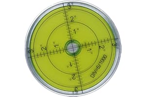 GEONASSUR Aluminium High Precision Horizontal Leveler Bubble Level Tool Circle Round 2.4 Inch 60mm (Silver,Green)