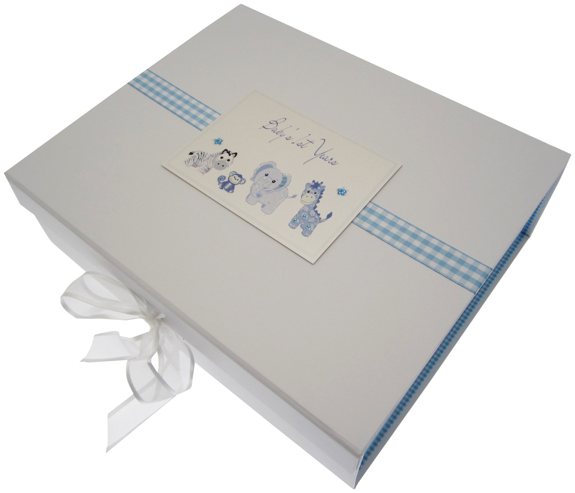 White Cotton Cards Baby's First Years Large Keepsake Box (Blue Toys)