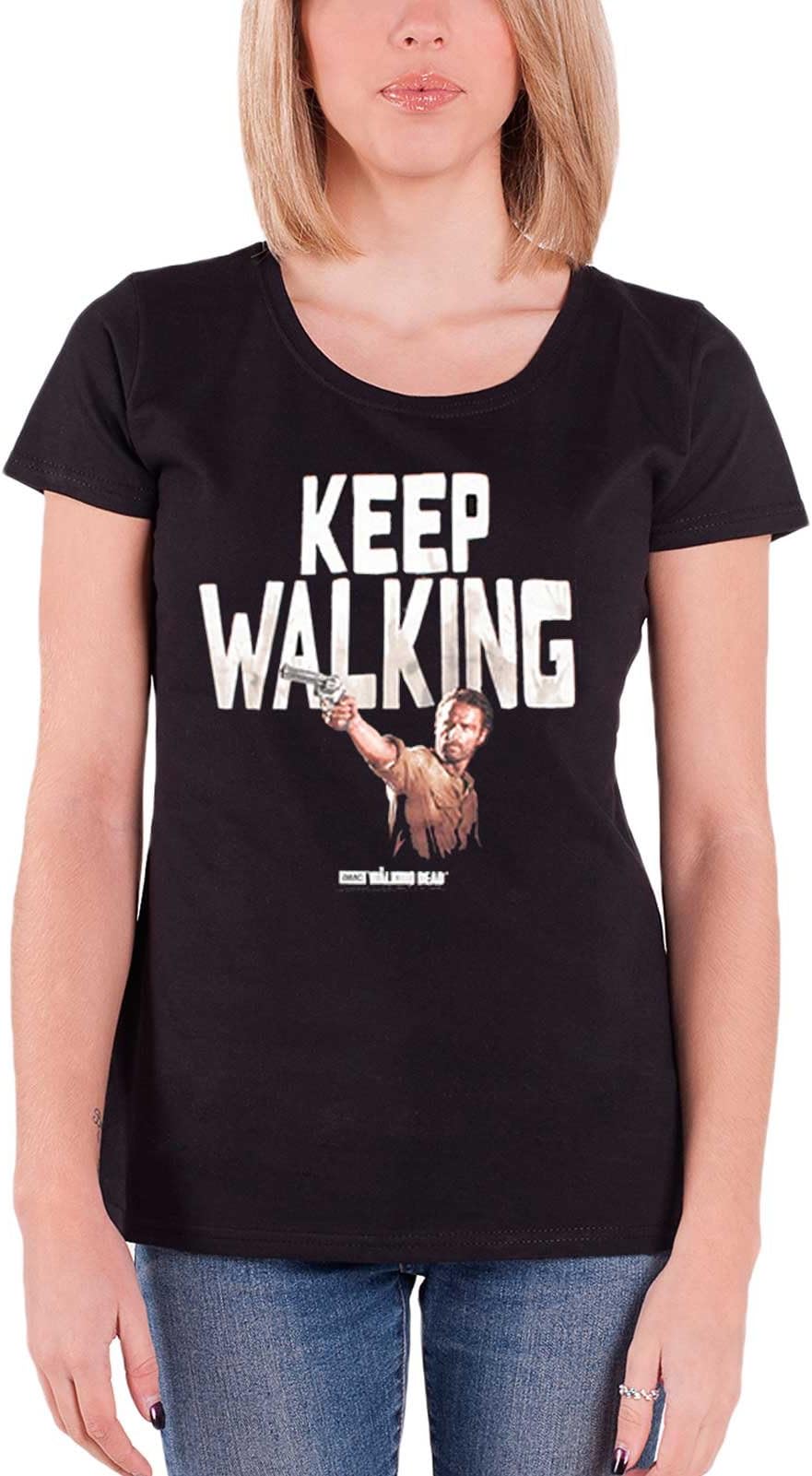The Walking Dead T shirt Rick keep walking new Official Womens Skinny Fit 14