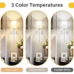 19.9 Inch Battery Operated Wall Sconces Set of 2