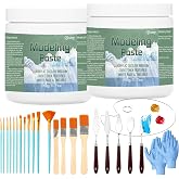 Qlonry Modeling Paste for Acrylic Textured Art 1000ml/63.5oz(1800g) | White Professional Fast Drying Modeling Paste for Texture, Acrylic Painting, High Density 3D Textured Art, DIY Craft