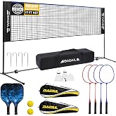 BAGAIL Badminton &amp; Pickleball Net, 34-61 in Adjustable Height, Freestanding | Foldable Frame, 100 lb Breaking Strength, Quick 3-min Setup, Portable Bag, 4 Stakes, Kids Volleyball, Tennis, Backyard Games