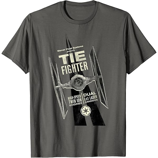 Maglietta Cotone Taglie Grandi Maglietta Uomo TShirt-People Tie Fighter - Nero, 100% Cotone, Taglie Fino A XXXXL T-shirt Stampa Digitale